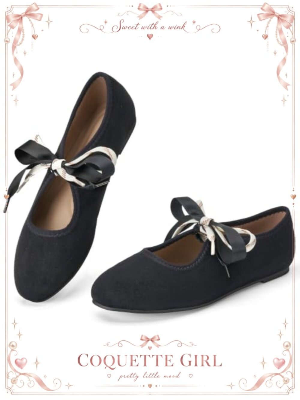 Mary Jane Lace Up Ballet Flats Memory Foam Comfort Shoes
